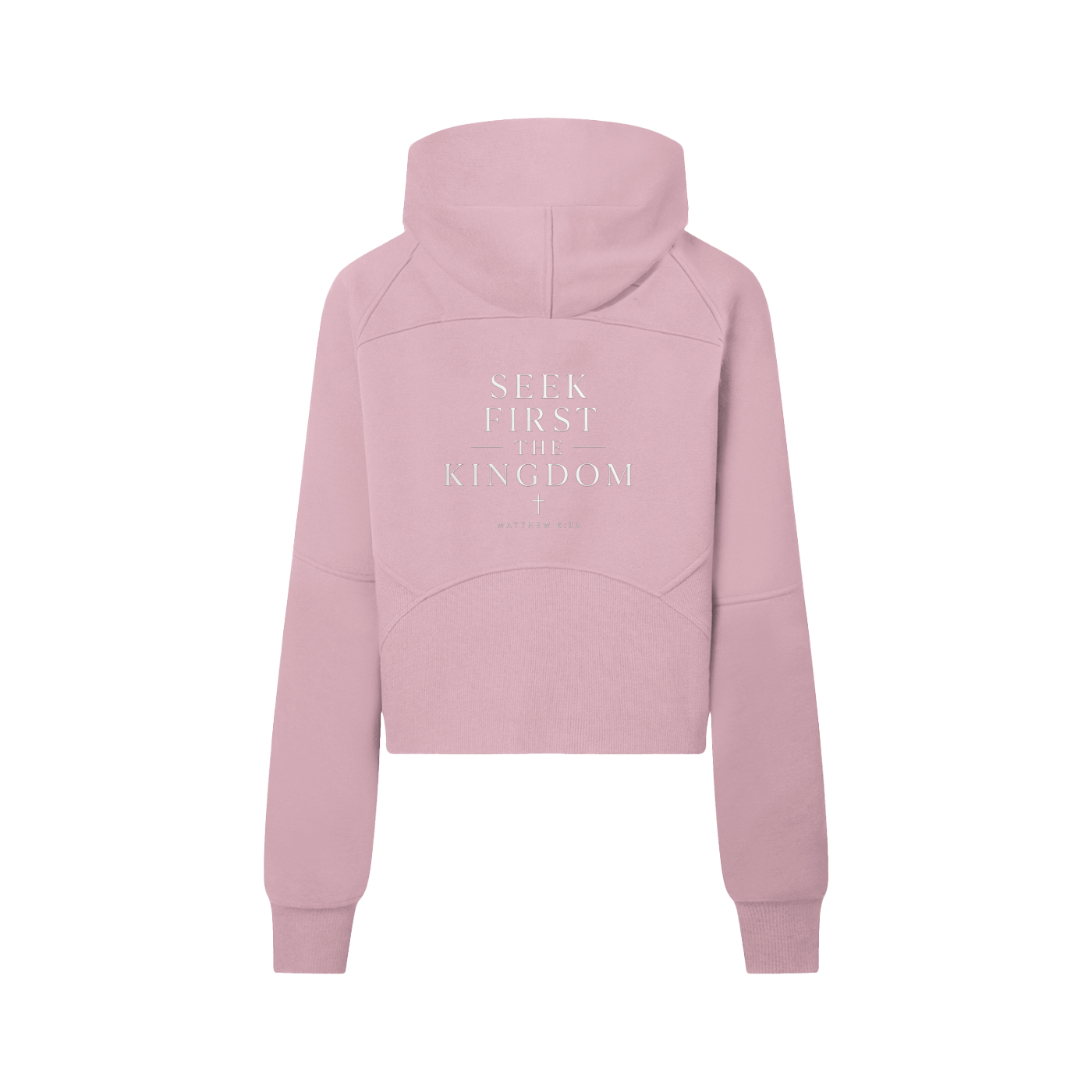 "Seek First the Kingdom" Cropped Half-Zip Hoodie