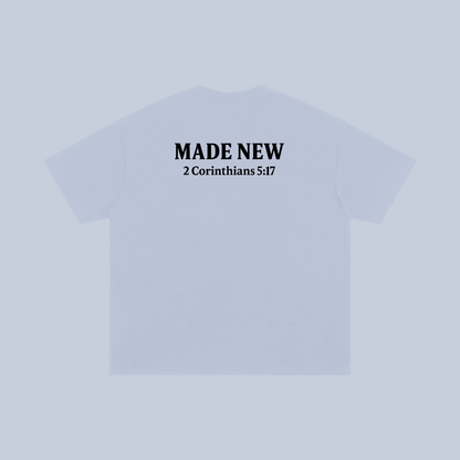 Made New Oversized Tee – 2 Corinthians 5:17 (White)