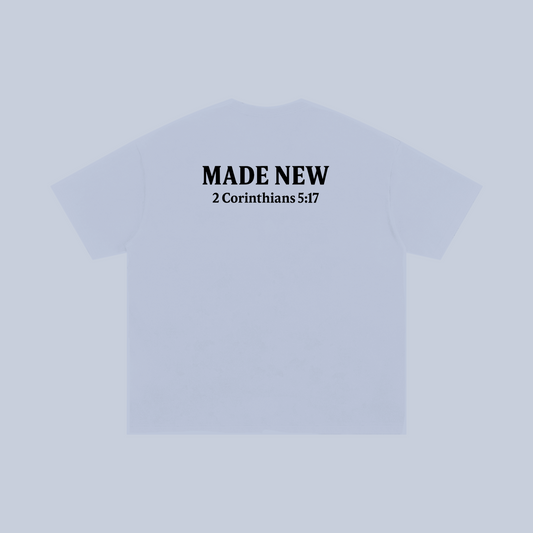 Made New Oversized Tee – 2 Corinthians 5:17 (White)