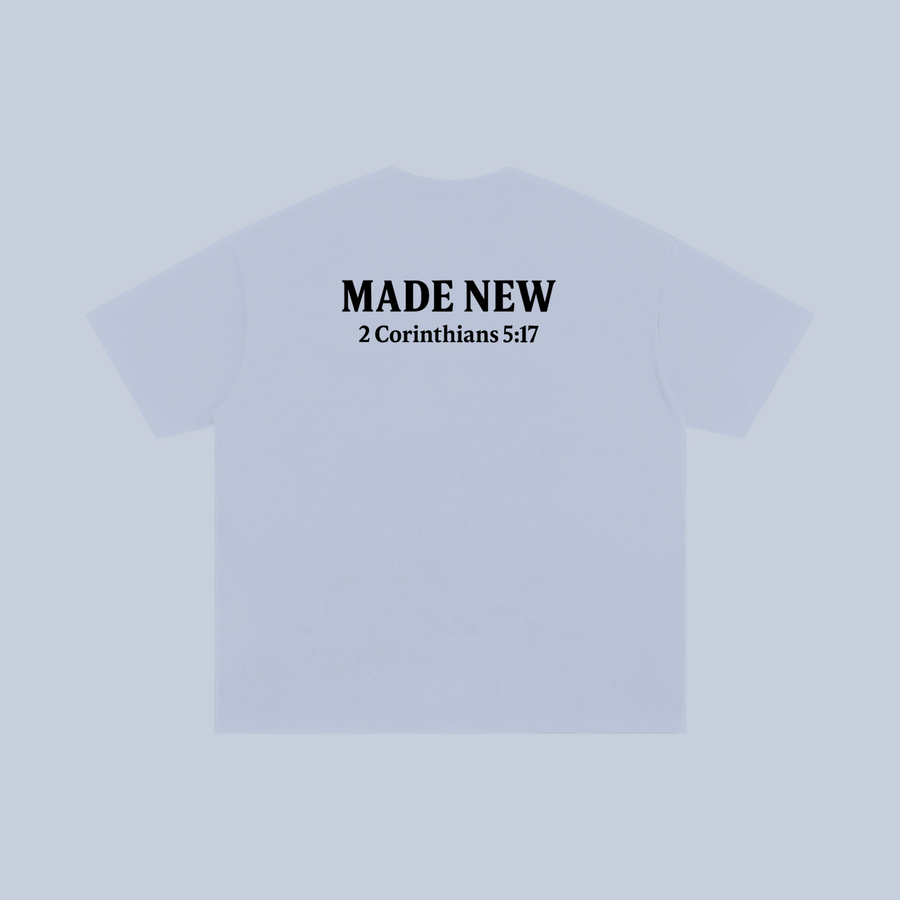 Made New Oversized Tee – 2 Corinthians 5:17 (White)