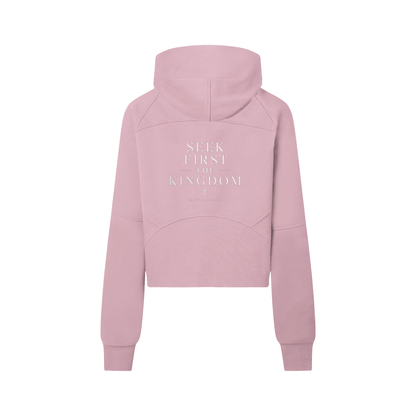 "Seek First the Kingdom" Cropped Half-Zip Hoodie