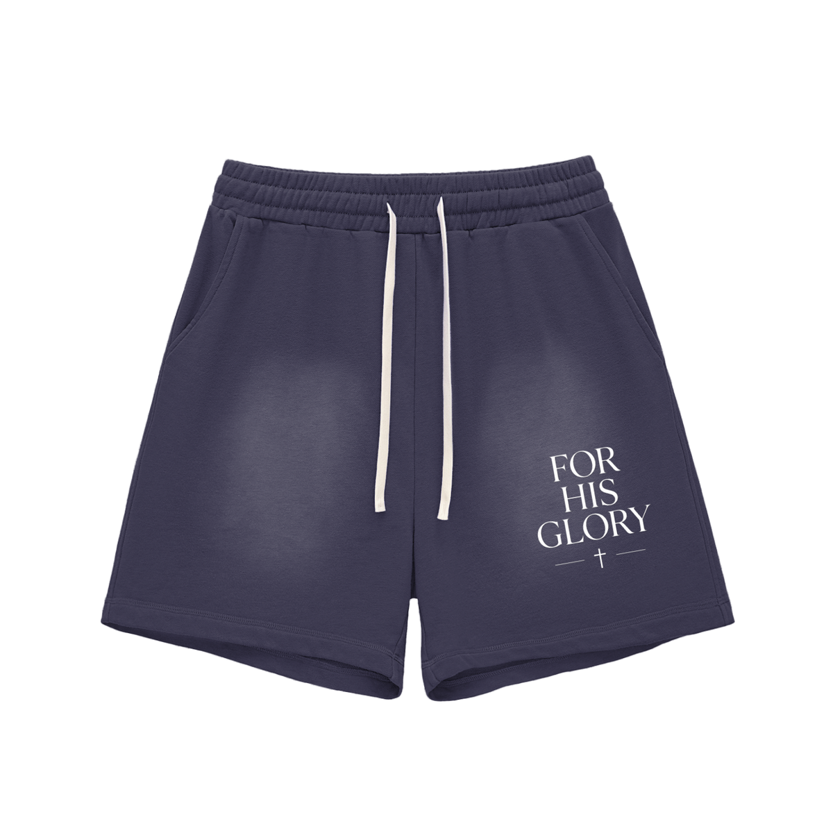 "Seek First the Kingdom" Raw Edge Cotton Shorts