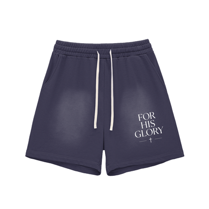 "Seek First the Kingdom" Raw Edge Cotton Shorts