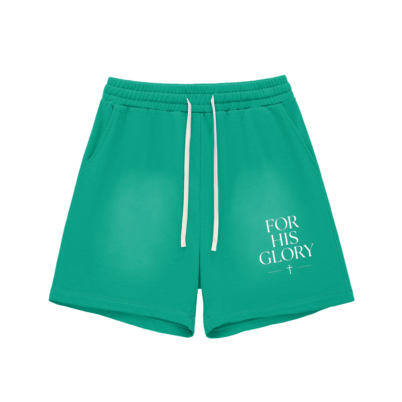"Seek First the Kingdom" Raw Edge Cotton Shorts
