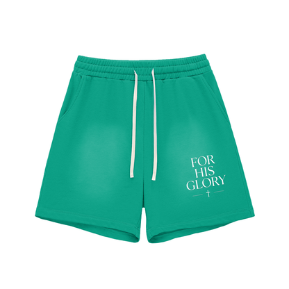 "Seek First the Kingdom" Raw Edge Cotton Shorts