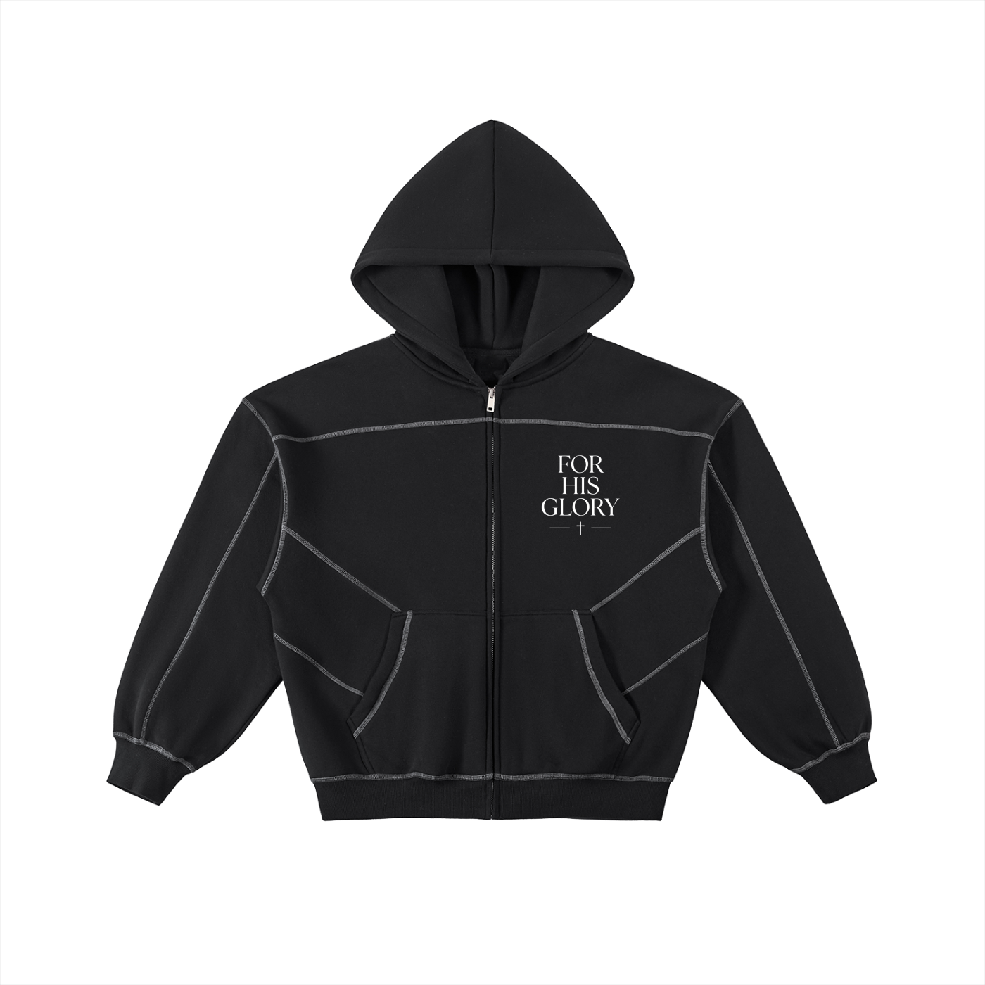"Seek First the Kingdom" Boxy Fleece Zip Hoodie