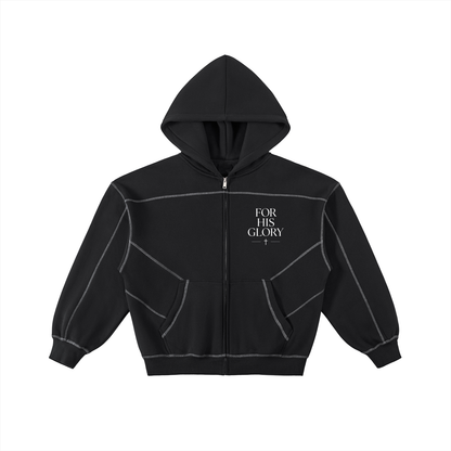 "Seek First the Kingdom" Boxy Fleece Zip Hoodie