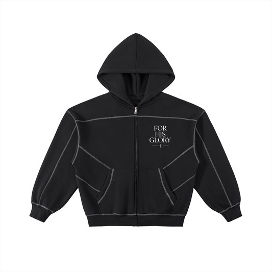 "Seek First the Kingdom" Boxy Fleece Zip Hoodie
