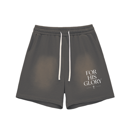 "Seek First the Kingdom" Raw Edge Cotton Shorts