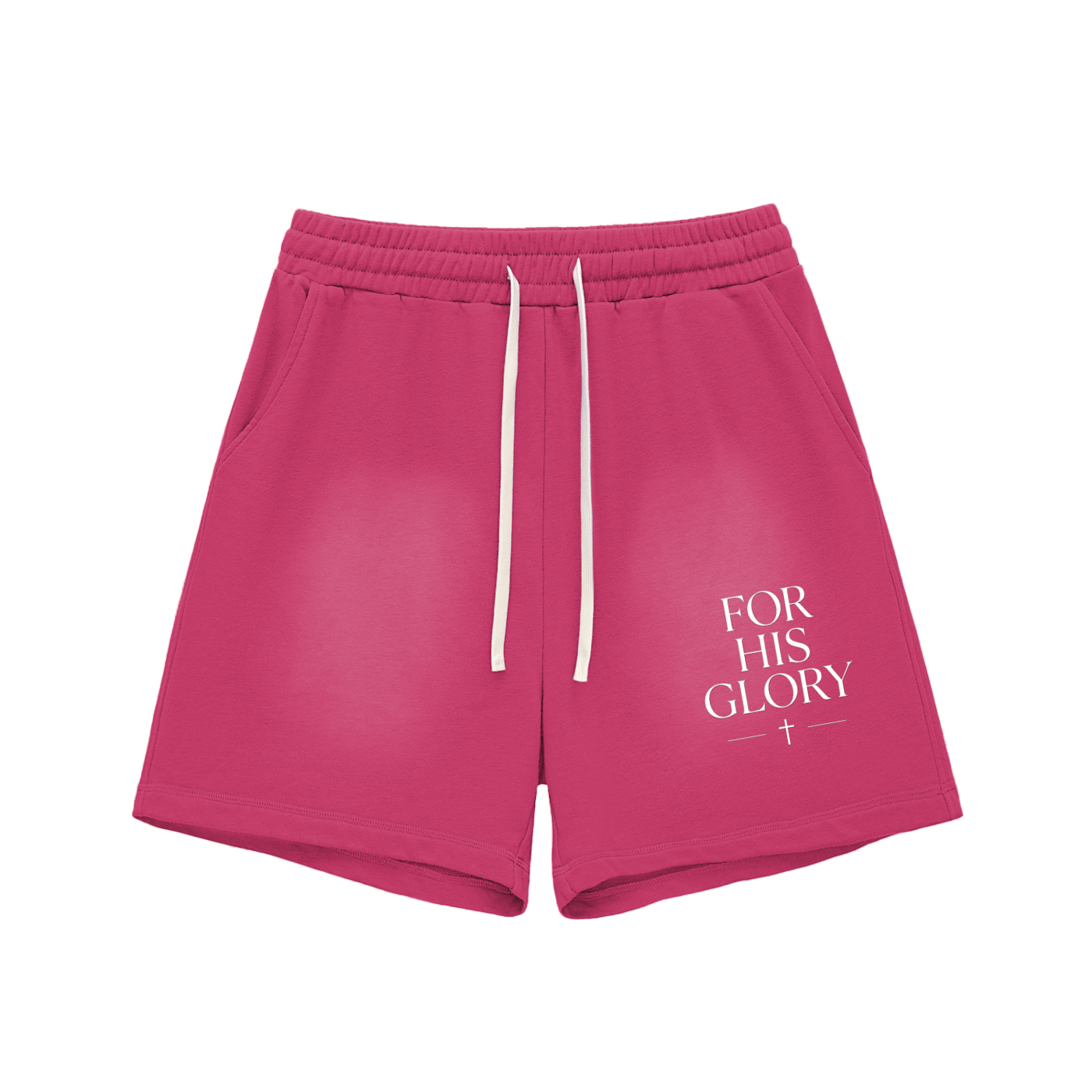 "Seek First the Kingdom" Raw Edge Cotton Shorts