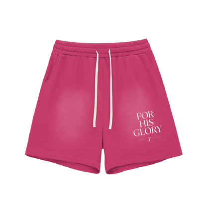 "Seek First the Kingdom" Raw Edge Cotton Shorts