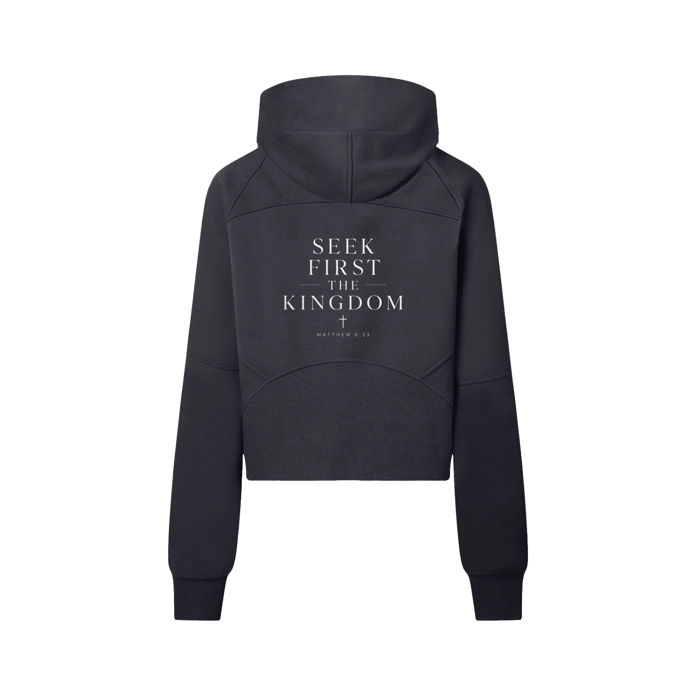 "Seek First the Kingdom" Cropped Half-Zip Hoodie