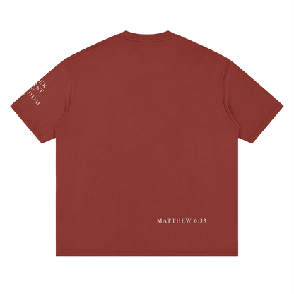 "Seek First the Kingdom" Loose Drop Shoulder T-Shirt