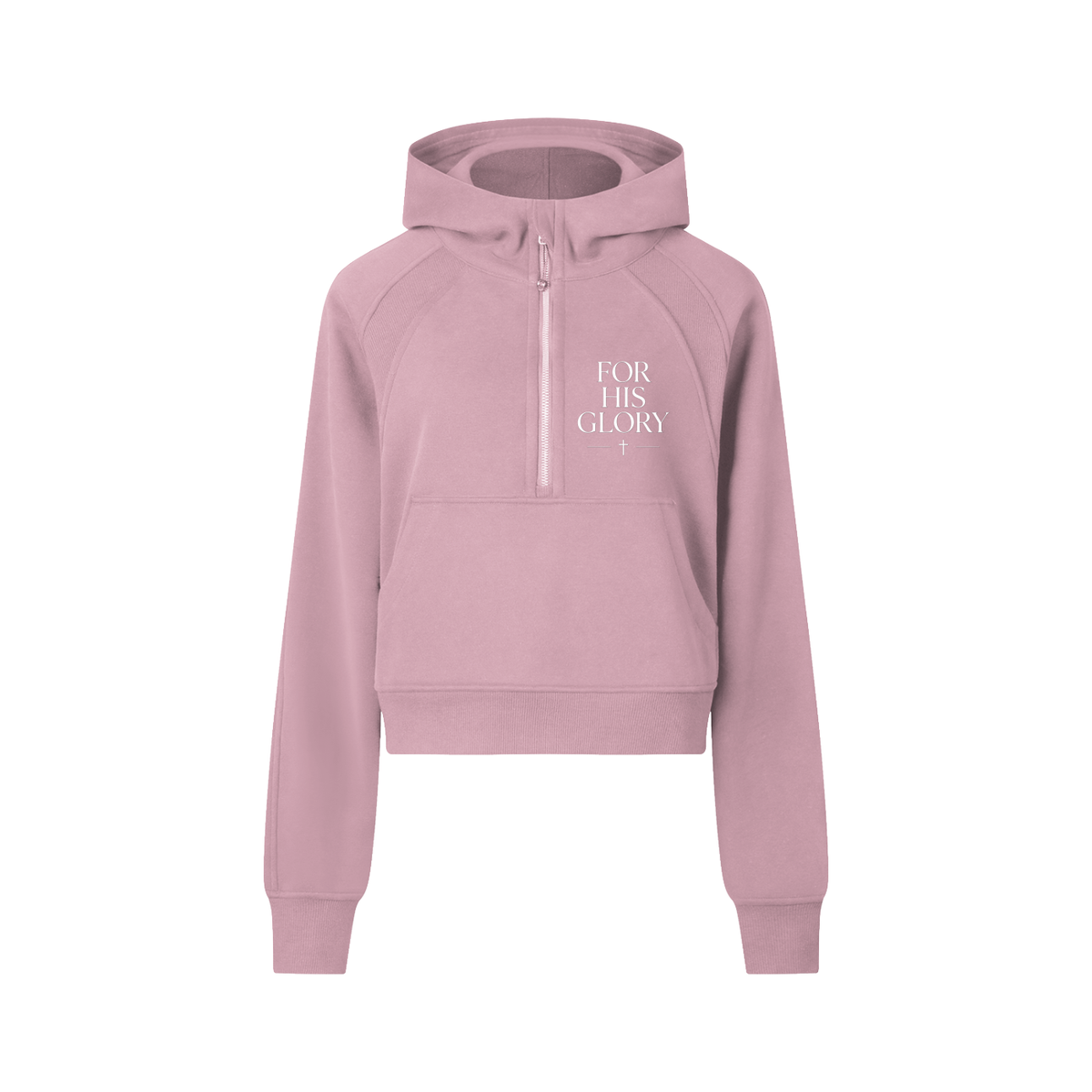 "Seek First the Kingdom" Cropped Half-Zip Hoodie