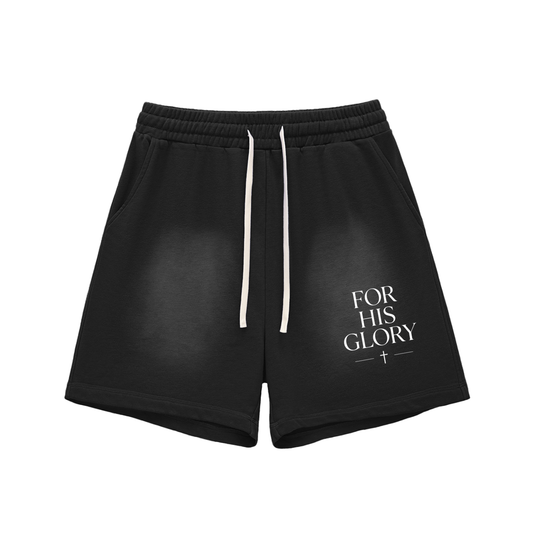 "Seek First the Kingdom" Raw Edge Cotton Shorts